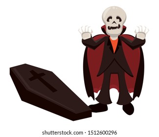 funny costume of dracula halloween character vector illustration design
