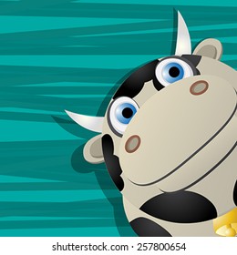 Funny cow avatar icon for web