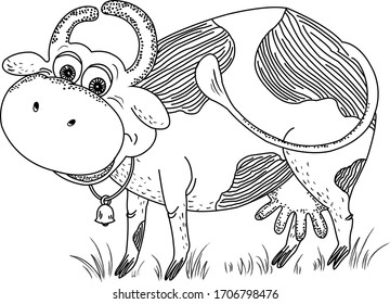 Funny cow with a bell