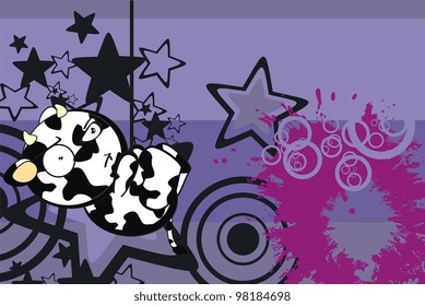 funny cow cartoon background in vector format