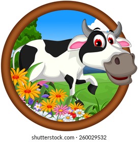funny cow cartoon posing 