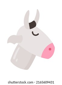 Funny cow head icon. Vector illustration