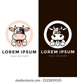 lustiges Kuhkopf Logo Design