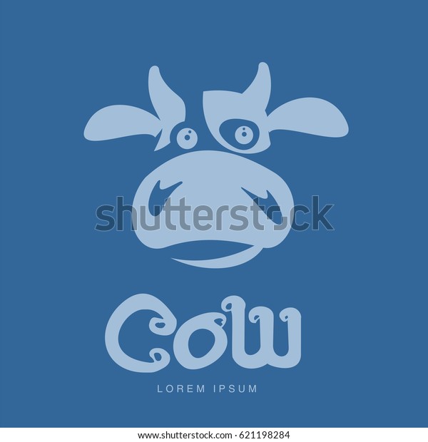 Funny Cow Head Logo Template Funny Animals Wildlife Abstract