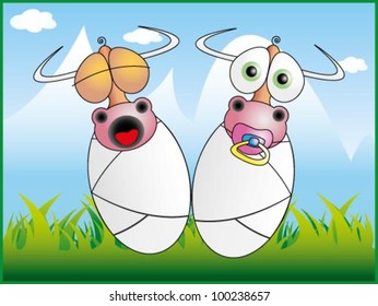 Funny cow illustration 1