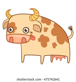 Funny cow illustration vector