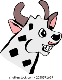 Funny Cow Isolated Animal Vector