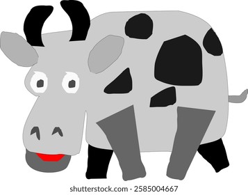 Funny Cow Isolated Vector Illustration
