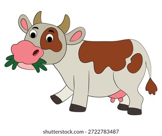 Funny cow on white background
