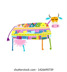 Funny cow, sketch for your design