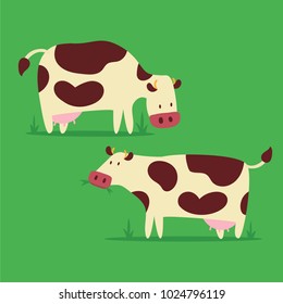 Funny cow vector cartoon.