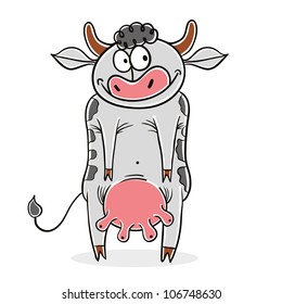 Funny cow vector cartoon.