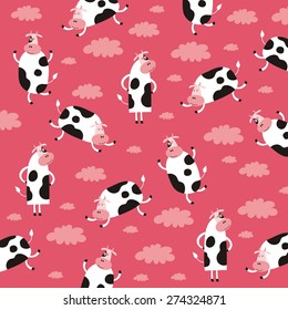 funny cow vector cartoon