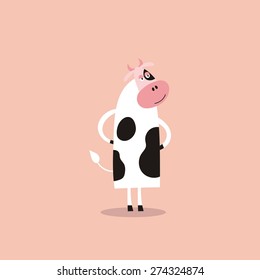 funny cow vector cartoon