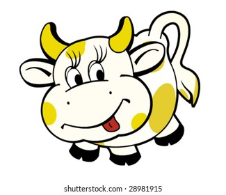 funny cow vector illustration