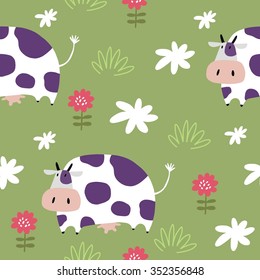 Funny cow vector print for kids