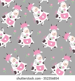 Funny cow vector print for kids