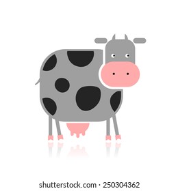 Funny cow for your design. Vector illustration