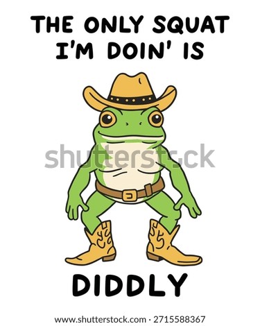 Funny Cowboy Frog Meme Graphic Design For Men Women Sarcastic Gym Workout Gift.