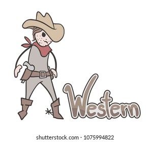 funny cowboy illustration