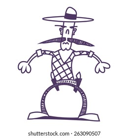 Funny cowboy vector drawings