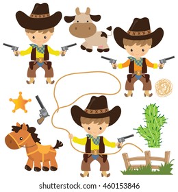 Funny cowboy vector illustration