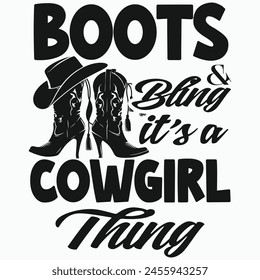 Funny Cowgirl Boots Bling Women Gift Cute Love Country Life T-Shirt