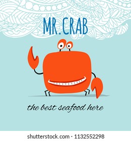 Funny crab, banner for your design