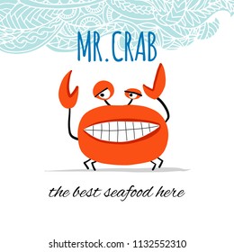 Funny crab, banner for your design
