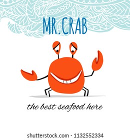 Funny crab, banner for your design