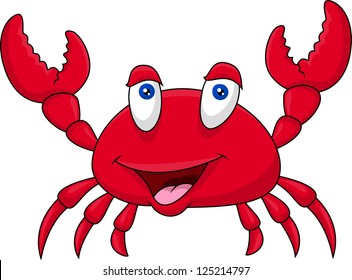 Funny crab cartoon