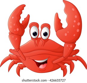 Funny crab cartoon