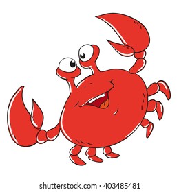 Funny crab cartoon character