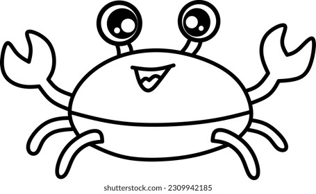 Funny crab for coloring book page 