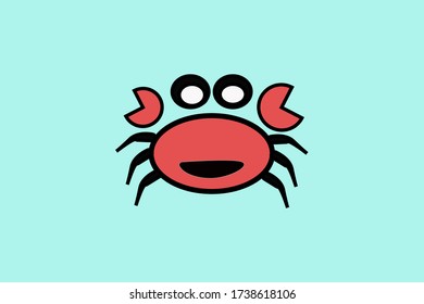 Funny Crab. Logo. Isolated crab