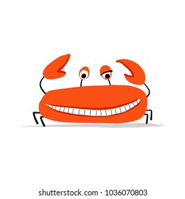 Funny crab, sketch for your design