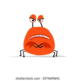 Funny crab, sketch for your design