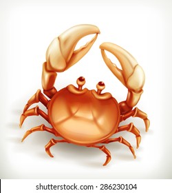 Funny crab, vector icon