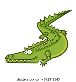 Funny crawling crocodile - vector.