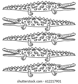 Funny crawling crocodile - vector.