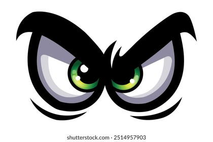 Funny crazy cartoon eyes vector graphic angry comic emotion car decal evil face sticker