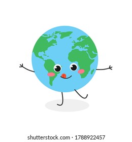 Caricatura divertida y loca de personaje de globo. Ilustración plana del vector aislada en fondo blanco