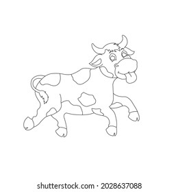 Funny Crazy Insane Coloring Cow Example Stock Vector (Royalty Free