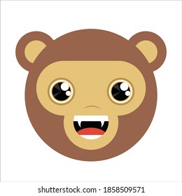 Funny, crazy monster monkey, vector.