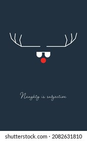 Funny and creative minimal Christmas card vector template. Symbol of festive season and space for message. Eps10 illustration.