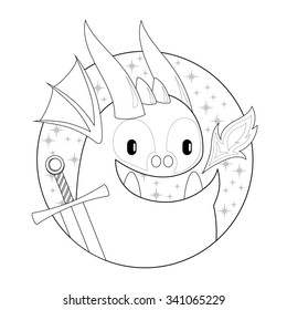 funny creature - fantasy, coloring book