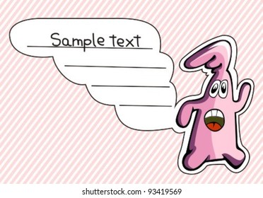 funny creature with message cloud
