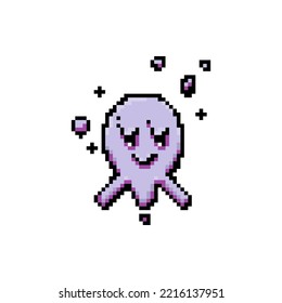 Funny creature in pixel art style