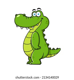 Funny Crocodile Cartoon Character Premium vector