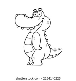Funny Crocodile Cartoon Character Premium vector